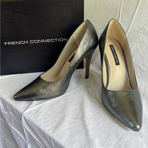 French Connection Silver High Heel Pumps Elegant Design